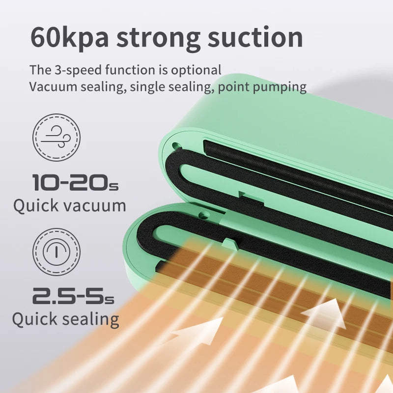 Kabellose Mini-Vakuumiermaschine | Tragbares Lebensmittel-Versiegelungsgerät mit USB-Aufladung