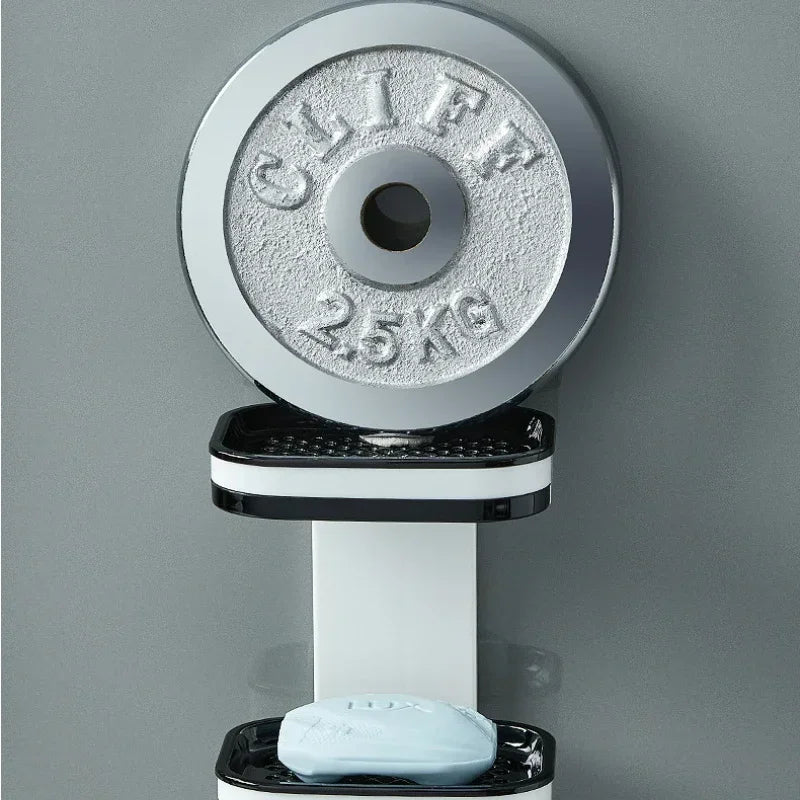 Wandmontierte Seifenschale mit Doppellage | Bohrfreie Ablage mit Ablaufschublade & Organizer-Funktion