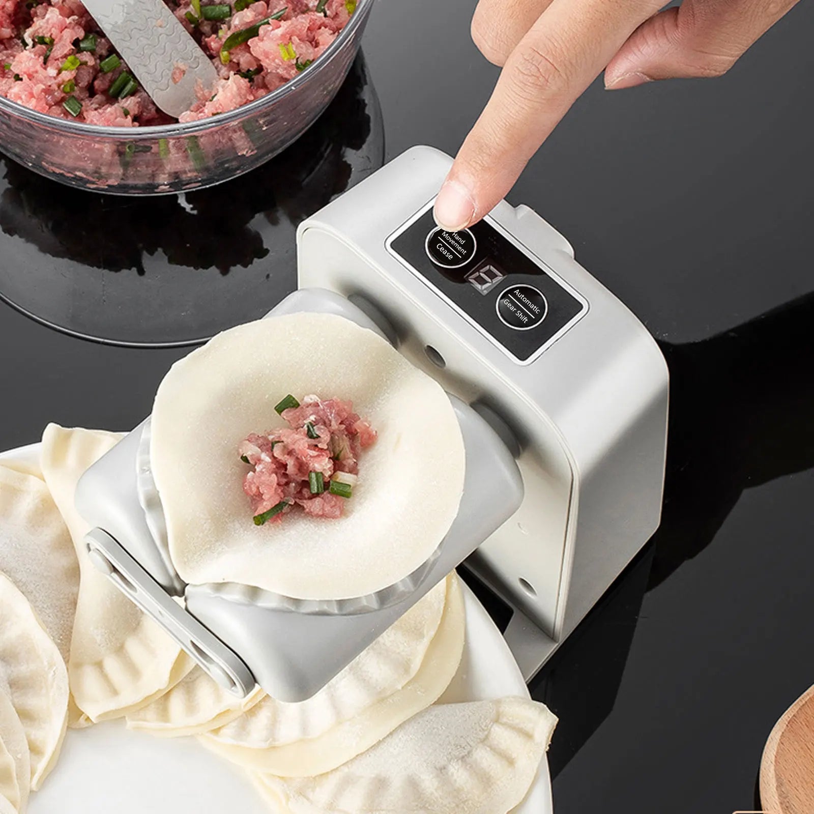 Elektrischer Dumpling Maker | Automatische Teigtaschen-Maschine mit Akku – 2 Modi, Schnell & Einfach zu Reinigen